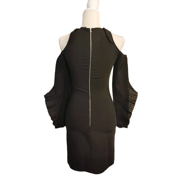 David Koma Pleated Ruffle Cold Shoulder Bodycon Mini Dress $1425 XS - Picture 5 of 10
